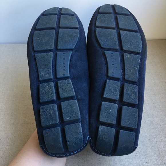 Ted Baker Men US 13 EU 46 Blue Leather Loafers - Picture 11 of 13
